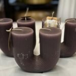 Candle Pillar Charcoal Dark Grey