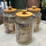 Glass Jar wht wooden