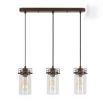 Linden Antique Brown 3LT Pendant wth Clear Glass