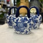 White Blue Handbag 27*21*11cm