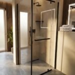 CrystalTech Ruby Black Semi Frameless Square Pivot Shower Enclosure - CT6011 - 885 x 885 x 2000mm