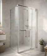 CrystalTech Ruby Semi Frameless Square Pivot Shower Enclosure - CT6011 - 885 x 885 x 1850mm