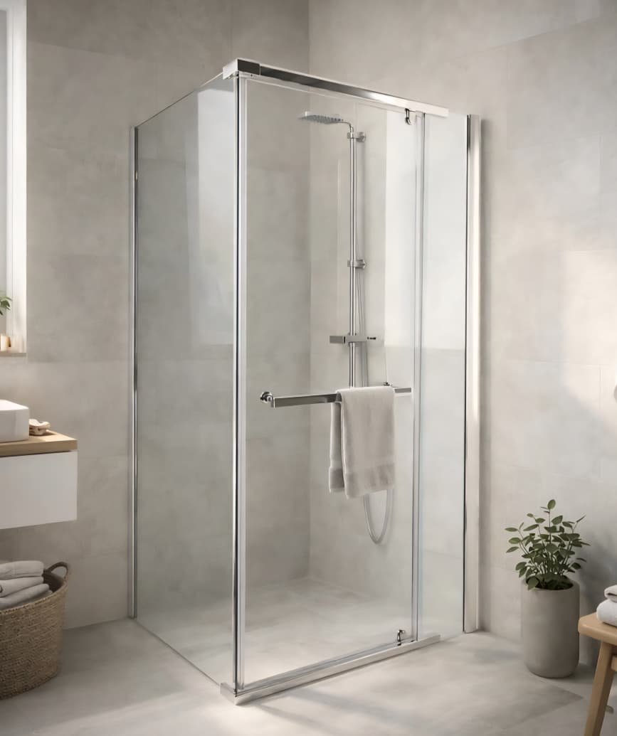WhatsApp Image 2026-04-28 at 15.48.40 CrystalTech Ruby Semi Frameless Square Pivot Shower Enclosure - CT6011 - 885 x 885 x 1850mm – Image 1