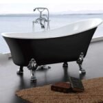 Vittoria Black & White Freestanding Slipper Bath - 1550 x 750mm