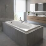 Coral White Built-in Straight Bath with Handles - 1700 x 700mm