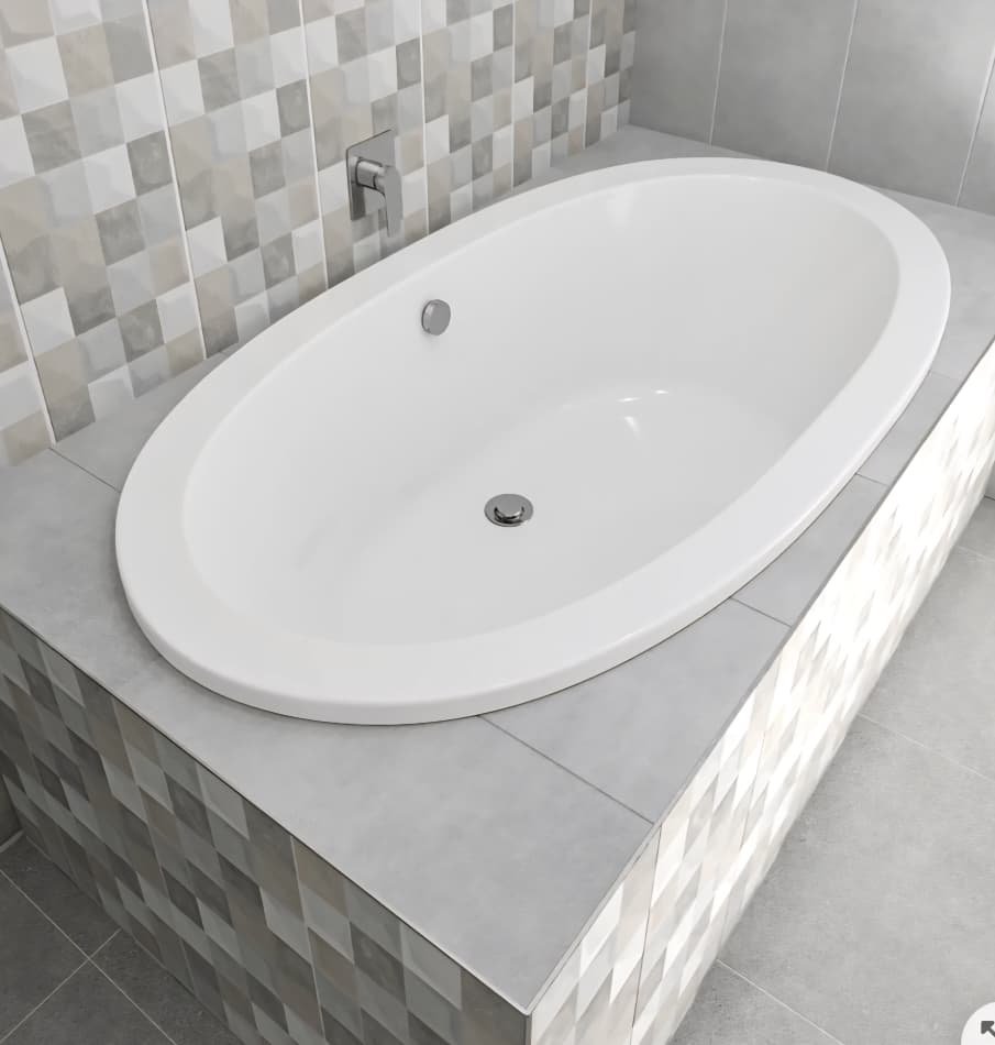 WhatsApp Image 2026-04-28 at 16.34.26 (1) Arena White Built-in Oval Bath - 1800 x 960mm – Image 1