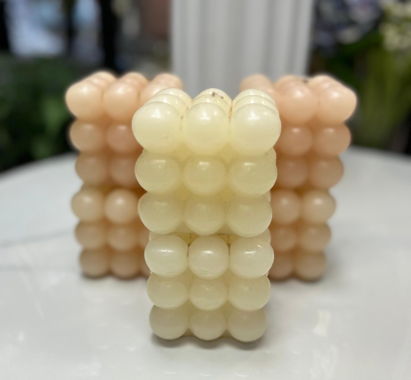 WhatsApp Image 2026-04-30 at 10.54.32 (3) Candle Pillar Bubble White/ Pink – Image 1