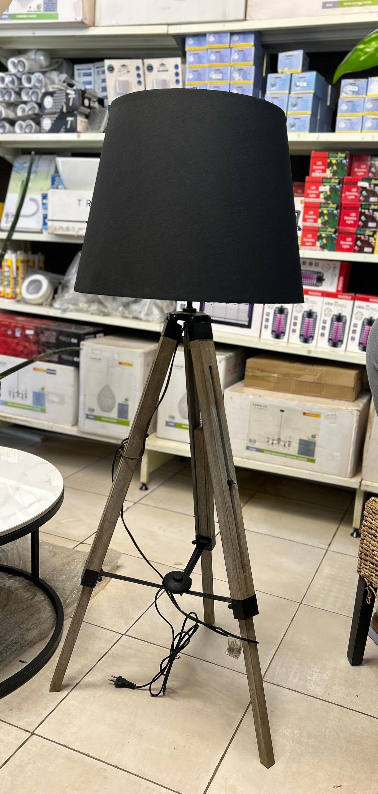 WhatsApp Image 2026-04-30 at 12.07.36 (3) Standing Lamp Bago Grey wood With BL shade – Image 1