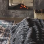 Flutted F F blanket 200*230 Charcoal – Image 2