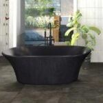 Aequitas Black Sandblasted Freestanding Bath - 1620 x 810mm