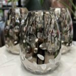 Silver Clear Leopard Print Vase 32 Cm