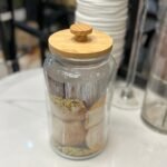 Glass Jar Wht Wooden Lid 30*12cm HM36244